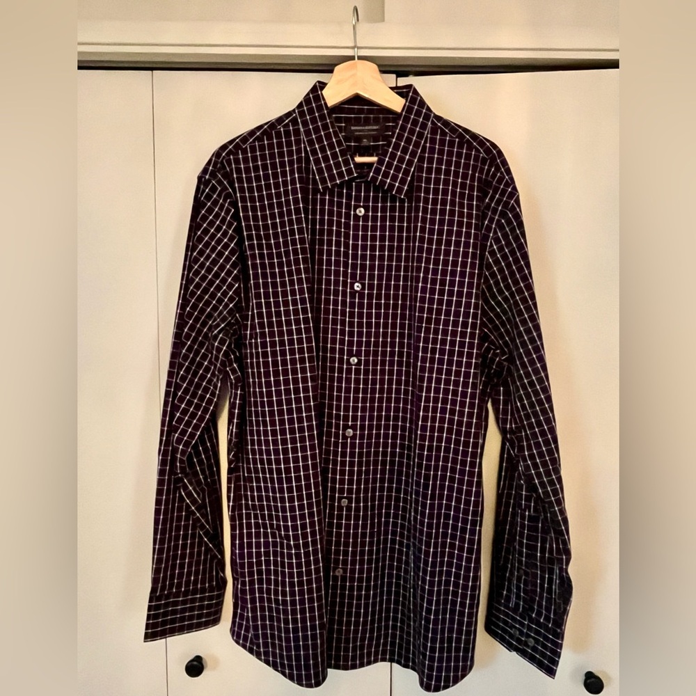 NEW Banana Republic Black and White Grid Men’s Dress Shirt